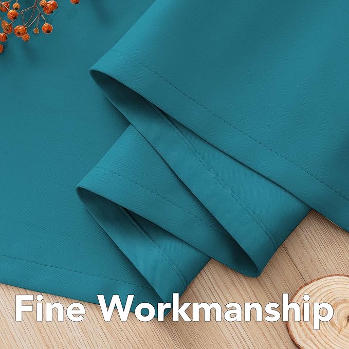 H.VERSAILTEX Thermal Insulated Blackout Curtains Soft and Smooth Baby Boy Room Window Panels,Formaldehyde-Free,Grommet,52 by 63 - Inch - Turquoise Blue - Set of 2