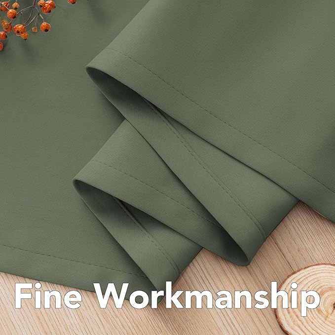 H.VERSAILTEX Blackout Curtains for Bedroom Thermal Insulated Room Darkening Living Room Curtains 72 Inch Long Grommet Privacy Protection Window Curtain Panels for Nursery, 2 Panels, Bronze Green