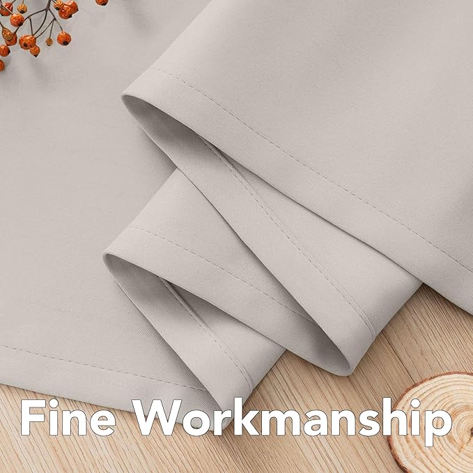 H.VERSAILTEX Premium Blackout Thermal Insulated Room Darkening Curtains for Bedroom/Living Room - Classic Grommet Top (2 Panels, Ivory/Cream, 52 Inch by 45 Inch)