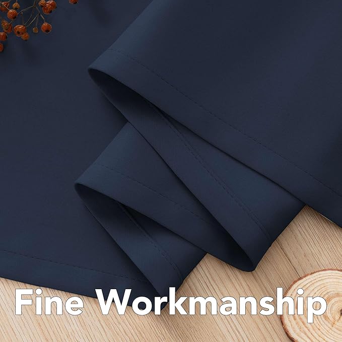 H.VERSAILTEX Premium Blackout Thermal Insulated Innovated Microfiber Home Fashion Window Curtains for Bedroom,Antique Grommet,52" W x 63" L - Navy Blue - Set of 2 Panels