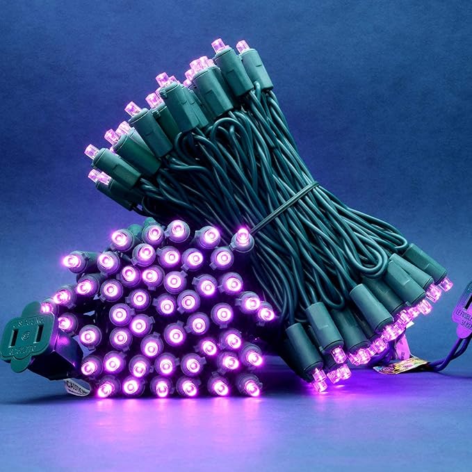 200 Count Pink Wide Angle LED Christmas Lights, 66 ft Green Wire UL Certified Commercial Grade 5mm Holiday String Light Set (Pink)