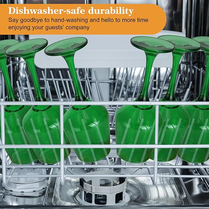 Green Wine Glasses Set of 6-12oz Green Long Stem Wine Glass Cups, Pretty Crystal Glassware, Hand Blown Goblets Drinkware, Unique Drinking Stemware Holiday Gift Set