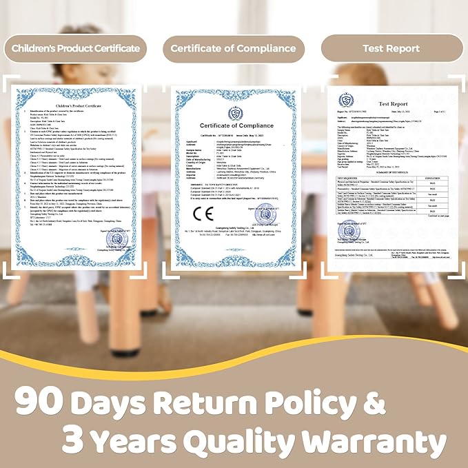 FUNLIO Kids Table and 4 Chairs Set for Ages 3-8, Height Adjustable Toddler Table and Chair Set, Easy to Wipe Arts & Crafts Table, for Classrooms/Daycares/Homes, CPC & CE Approved (5-Piece Set) - Gray