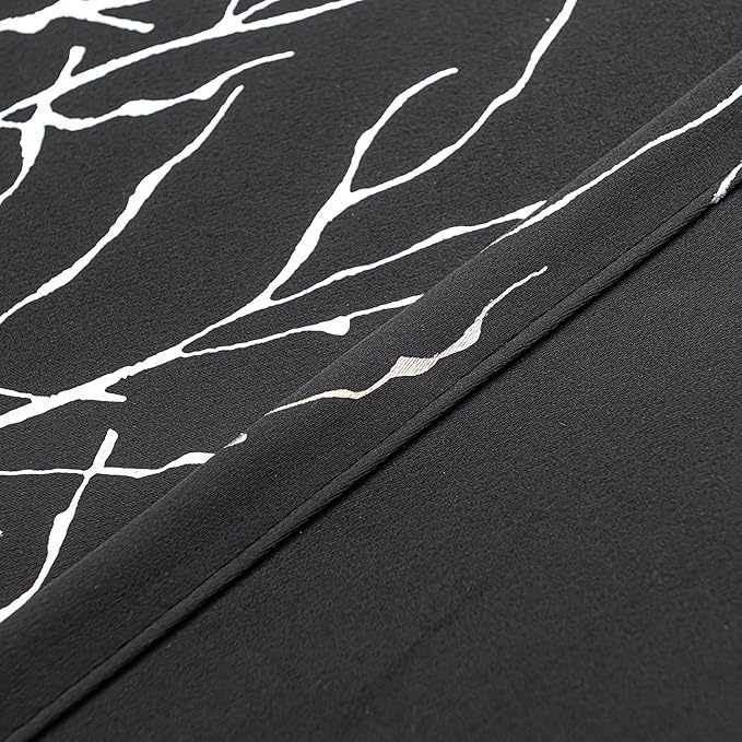 Grommets Blackout Long Window Curtains Black Silver-52W*108L 2PCS Drapes for Bedroom