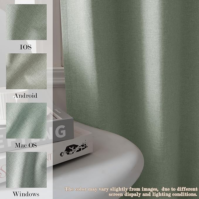 150 Inches Extra Wide Room Divider Draperies, Pinch Pleat Drapes, Absolutely Blackout Sliding Door Drapery, Total Privacy Ceiling Track Curtains, 150" W by 96" L, Fog Green (1 Panel)