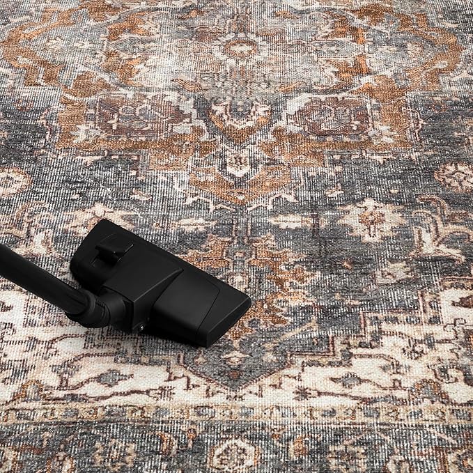 Keen Home Design 9x12 Rug - Machine Washable Area Rug with Non-Slip Backing, Ideal for Living Room, Dining Room, Bedroom - Vintage, Easy Clean, Durable, Low Pile Rug - (9' x 12')