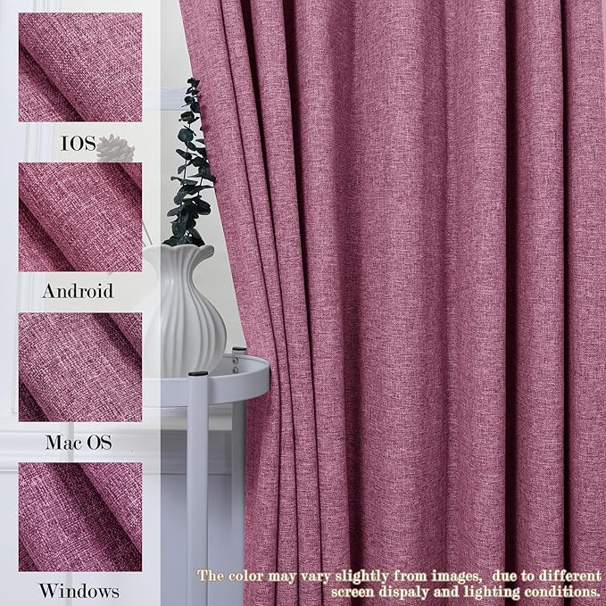120" Wx108 L Linen Room Divider Drapes for Doorway/Glass Window/Sliding Door/Patio, Extra Wide Pinch Pleated Full Blackout Curtains for Girls Boys Teen Kids Room, 1 Panel, Lilac