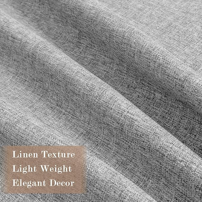 100" W x 96" L Faux Linen Room Divider Curtains, Full Blackout Pinch Pleated Drapes for Traverse Rod, Bedroom Divider Privacy Drapery with Hooks for Ceiling Track, 1 Panel, Light Grey