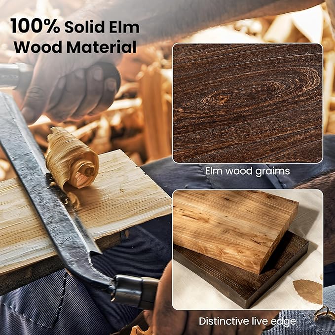 Fun Memories Floating Shelves for Wall, 48"x9.3" Rustic Solid Elm Wood Wall Shelves, Heavy-Duty Mounted Shelves with Invisible Brackets, Set of 2 for Living Room, Bedroom, Kitchen, Walnut Finish