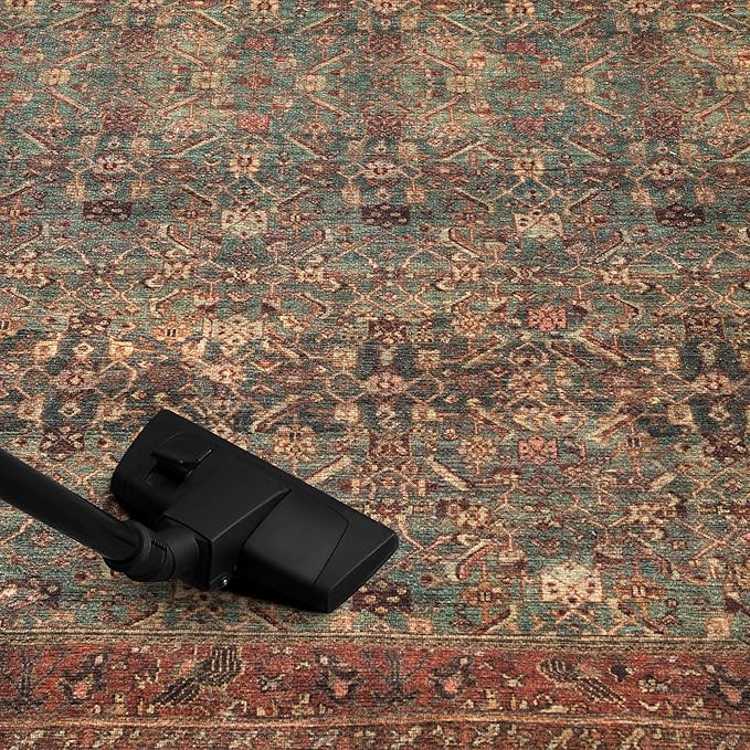 Keen Home Design 9x12 Rug - Machine Washable Area Rug with Non-Slip Backing, Ideal for Living Room, Dining Room, Bedroom - Vintage, Easy Clean, Durable, Low Pile Rug - (9' x 12')