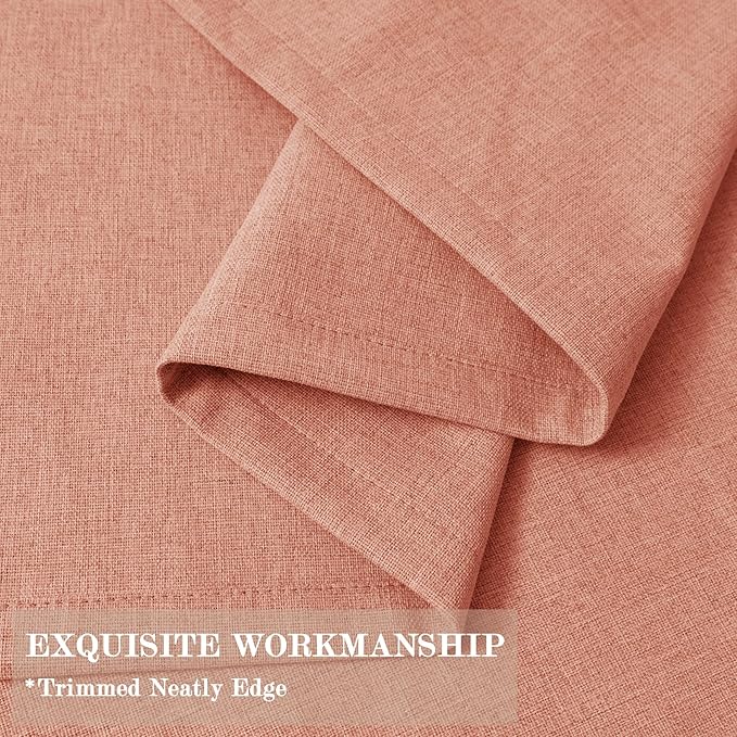 100% Blackout Linen Textured Drapes for Bedroom Pinch Pleated Curtains for Track System Portable Drapery for Sliding Glass Door/Storage/Space Room Divider, 70" Wx84 L, 1 PC, Orange