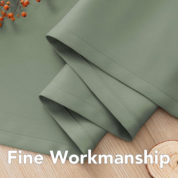 H.VERSAILTEX Room Darkening Curtains for Living Room Light Reducing Thermal Insulated Window Treatment Panels/Drapes Grommet Top 2 Panels Green Bay - 52 x 84 Inches