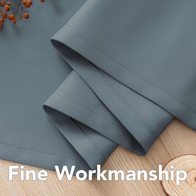 H.VERSAILTEX Bedroom Curtains Blackout Curtains for Living Room Thermal Insulated Room Darkening Window Treatment Extra Long Curtains/Drapes,Grommet Panels (Set of 2,52 by 108 - Inch,Stone Blue)