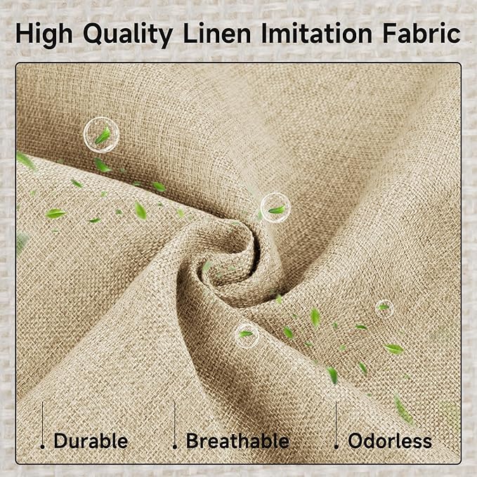 GRANNY SAYS Decorative Storage Boxes with Lid, Large Storage Bins with Double-Open Lid and Divider, Fabric Storage Bin for Clothes, 63L Closet Linen Storage Bin, White/Khaki