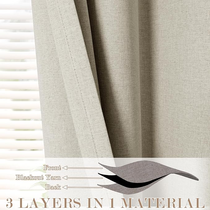 120" Wx96 L Linen Room Divider Drapes for Doorway/Glass Window/Sliding Door/Patio, Extra Wide Pinch Pleated Full Blackout Curtains for Girls Boys Teen Kids Room, 1 Panel, Ivory White
