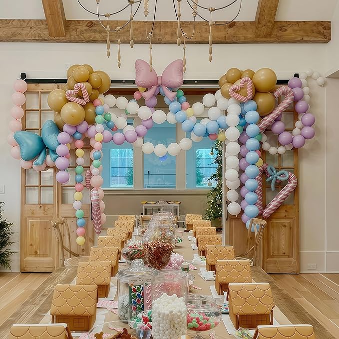 100PCS Blue and White Link Balloons, Baby Light Blue White Linking Balloons with Tail for Making Balloon Wall Arch and Chains, Quick Balloon for Wedding Birthday Baby Shower Party Decorations (6inch)