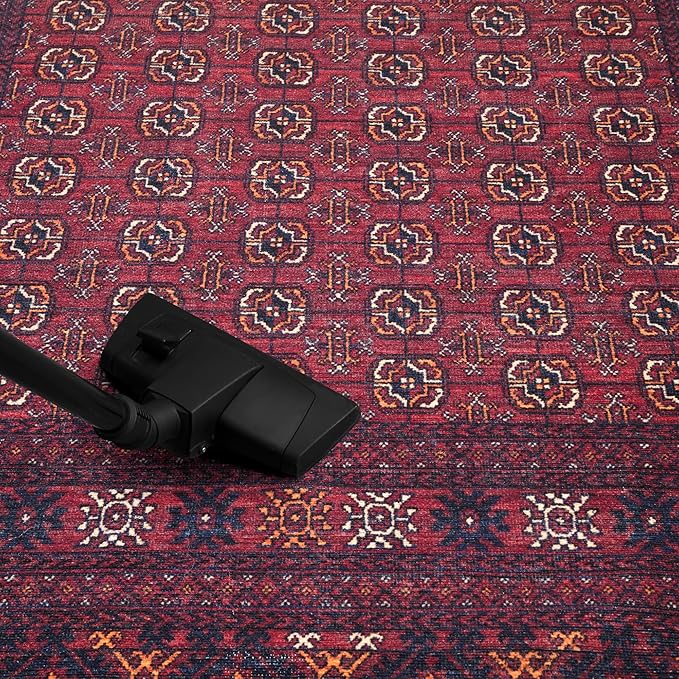 Keen Home Design 8x10 Rug - Machine Washable Area Rug with Non-Slip Backing, Ideal for Living Room, Dining Room, Bedroom - Vintage, Easy Clean, Durable, Low Pile Rug - (8' x 10')