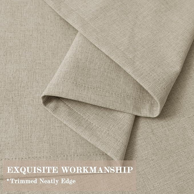 120" Wx96 L Linen Room Divider Drapes for Doorway/Glass Window/Sliding Door/Patio, Extra Wide Pinch Pleated Full Blackout Curtains for Girls Boys Teen Kids Room, 1 Panel, Beige