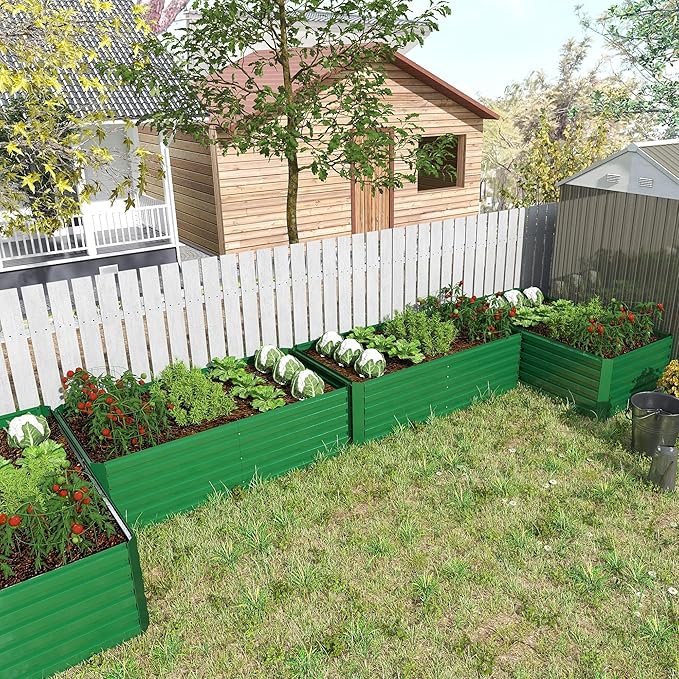 6x3x2 ft Raised Garden Bed, Large Metal Planter Raised Beds, Planters for Outdoor Plants for Vegetables, Flowers, Herbs, Fruits, and Succulents.(4 Pcs)